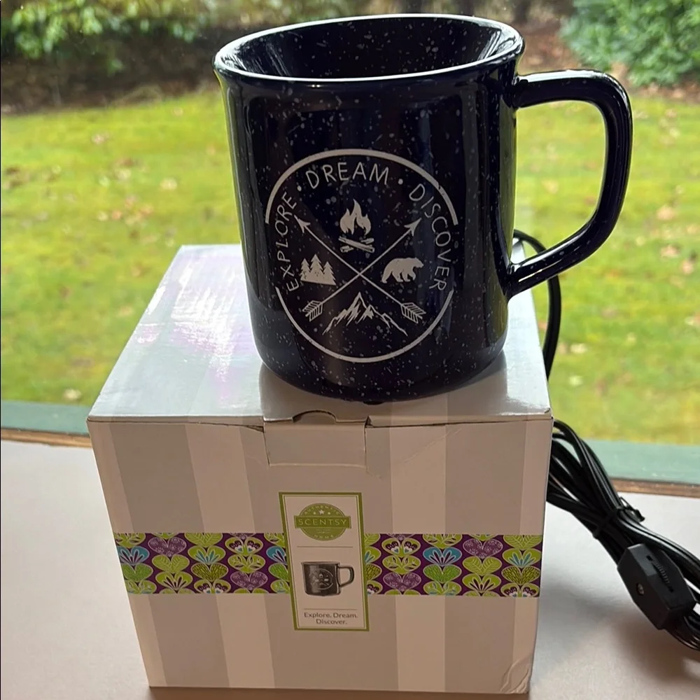 Scentsy Explore Dream Discover Blue Mug Wax Warmer